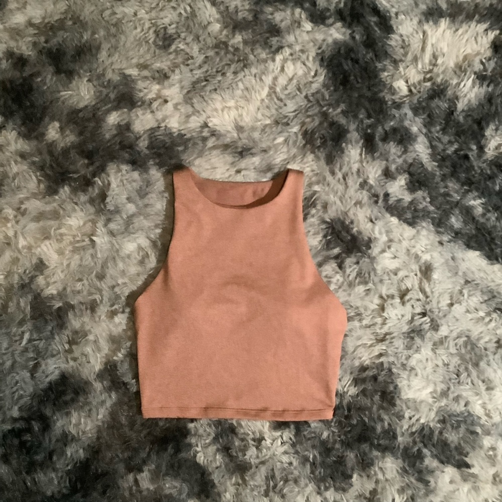 Pink Sleeveless Workout Crop Top